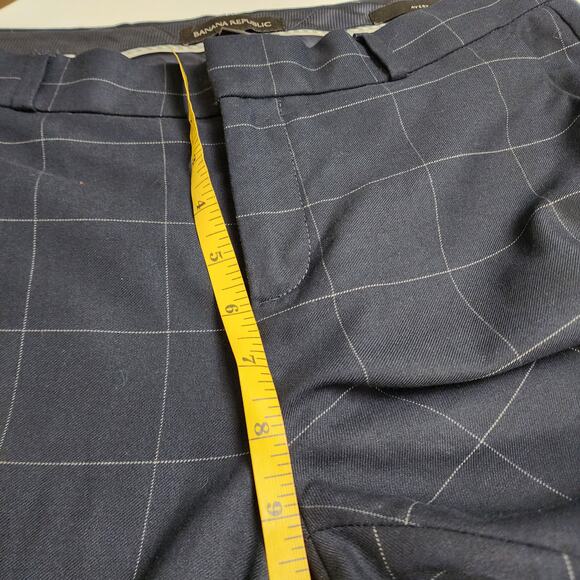 Banana Republic Womens Avery Straight Fit Ankle Pant Size 4 Navy Windowpane - Picture 12 of 14
